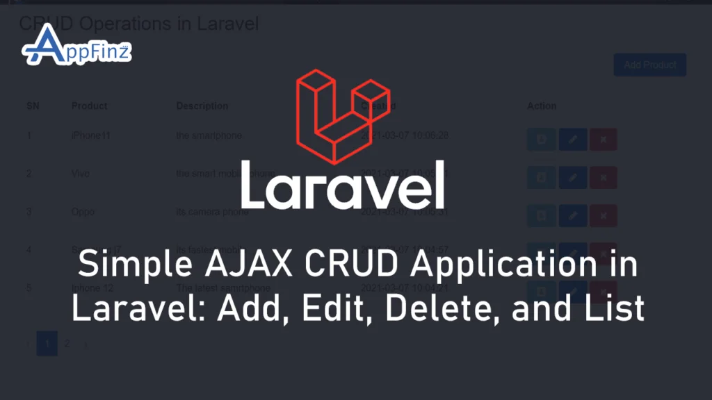 Simple AJAX CRUD Application in Laravel: Add, Edit, Delete, and List